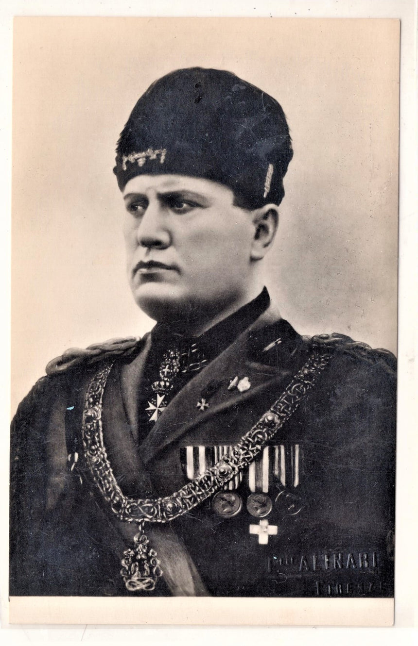 Cartolina Militare Seconda Guerra Mondiale Mussolini foto Alinari Firenze | Collezionissimo