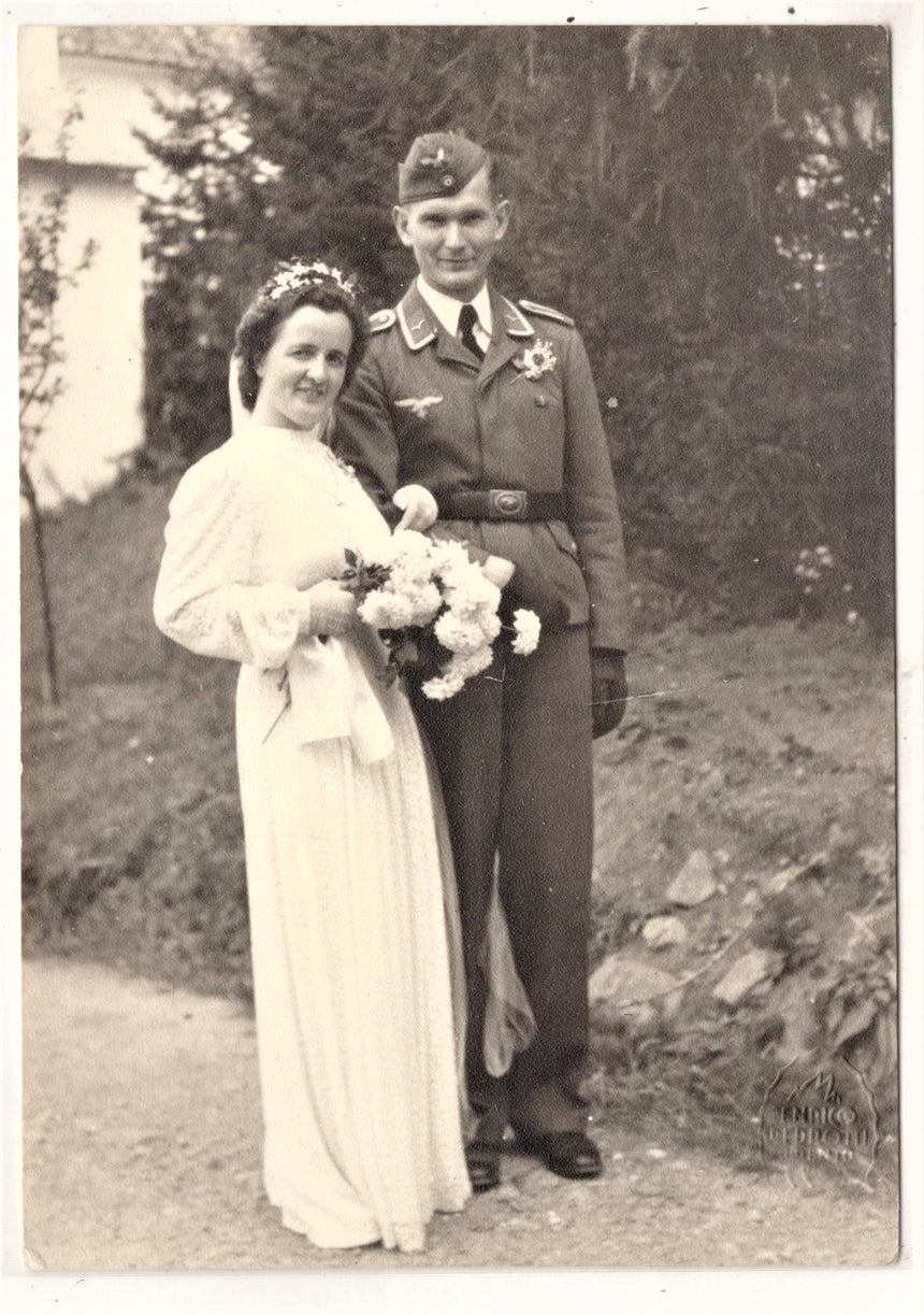 Cartolina Militare Seconda Guerra Mondiale foto matrimonio tedesco | Collezionissimo