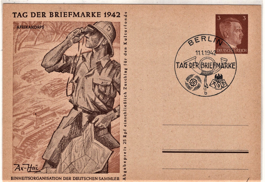 Cartolina Militare Seconda Guerra Mondiale Tag der briefmarke 1942 | Collezionissimo