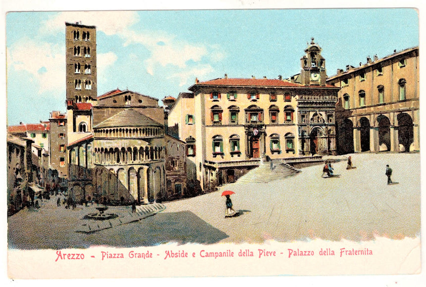 Cartolina Arezzo piazza grande | Collezionissimo