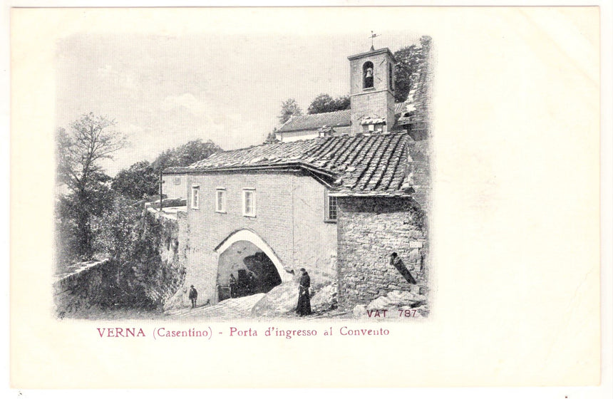 Cartolina Verna porta del convento Arezzo | Collezionissimo