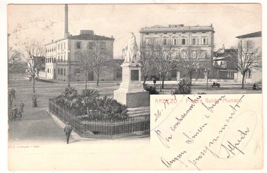 Cartolina Arezzo piazza Guido Monaco | Collezionissimo