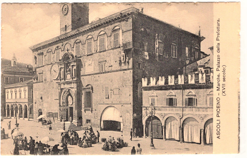 Cartolina Ascoli Piceno mercato in piazza | Collezionissimo