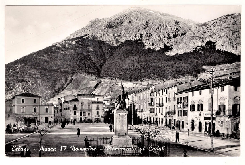 Cartolina Celano piazza IV novembre Aquila | Collezionissimo