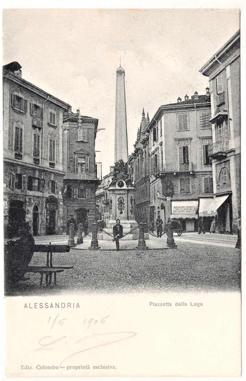 Cartolina Alessandria piazzetta della Lega | Collezionissimo