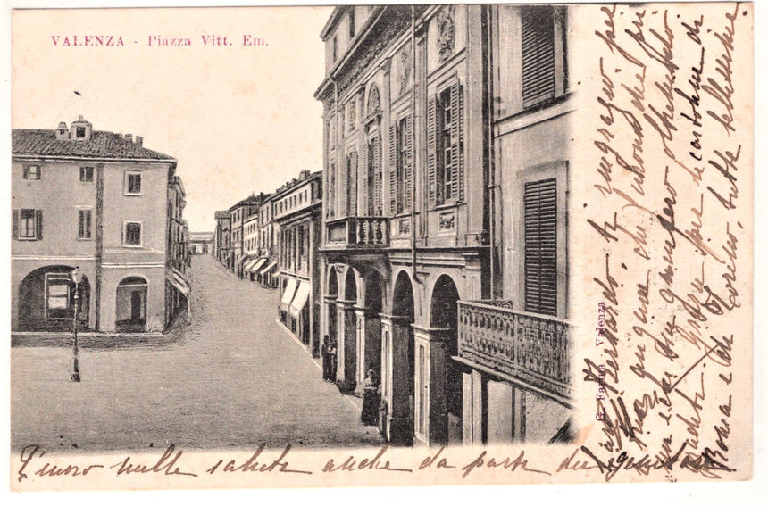 Cartolina Valenza piazza Vitt-Eman. | Collezionissimo