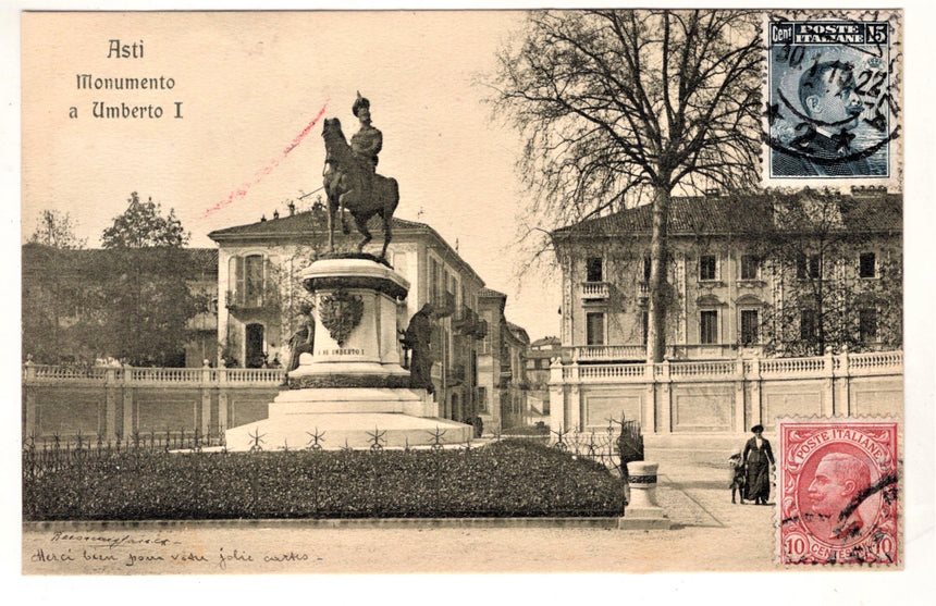 Cartolina Asti monumento a Umberto I | Collezionissimo