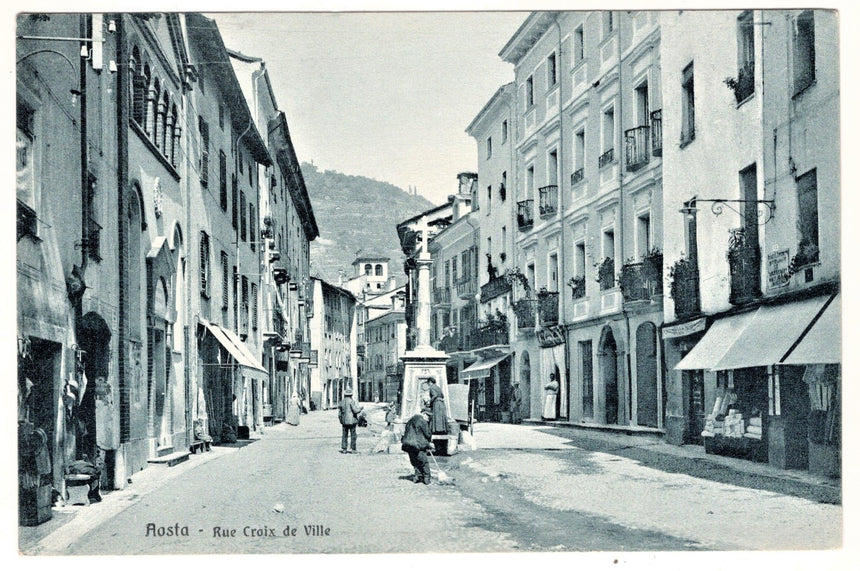 Cartolina Aosta Rue Craix de Ville | Collezionissimo