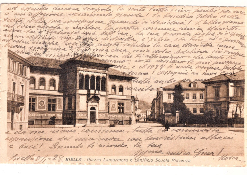 Cartolina Biella lanificio scuola Piacenza | Collezionissimo