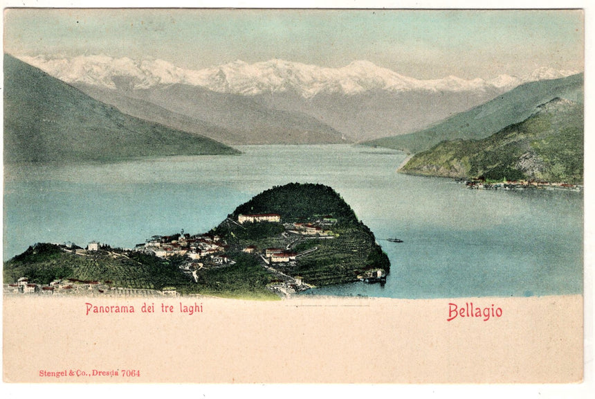 Cartolina Como Bellagio panorama dei 3 laghi | Collezionissimo