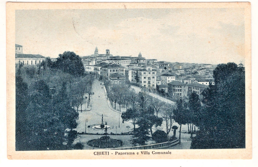 Cartolina Chieti panorama e villa comunale | Collezionissimo