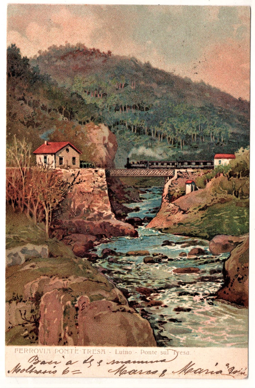 Cartolina Luino ponte sul Tresa | Collezionissimo