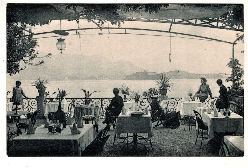 Cartolina Isola pescatori terrazzo ristorante Verbano | Collezionissimo