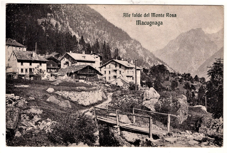 Cartolina Macugnaga panorama alle falde del monte Rosa | Collezionissimo