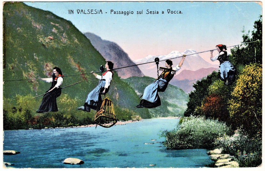 Cartolina Valsesia passaggio sul Sesia | Collezionissimo