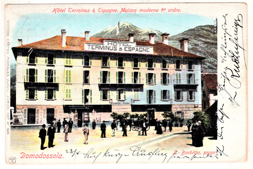 Cartolina Domodossola hotel Terminus | Collezionissimo