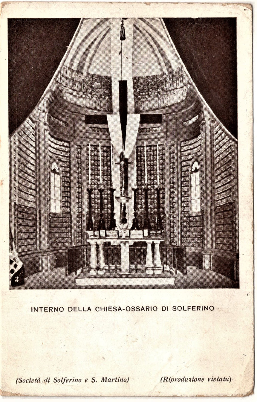 Cartolina Mantova interno chiesa di Solferino | Collezionissimo