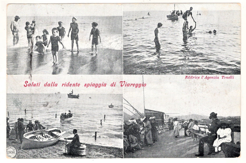 Cartolina Viareggio la spiaggia Lucca | Collezionissimo