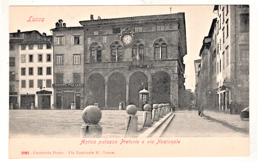 Cartolina Lucca palazzo Pretorio Credito Italiano | Collezionissimo