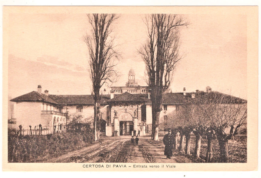 Cartolina Pavia ingresso alla Certosa | Collezionissimo