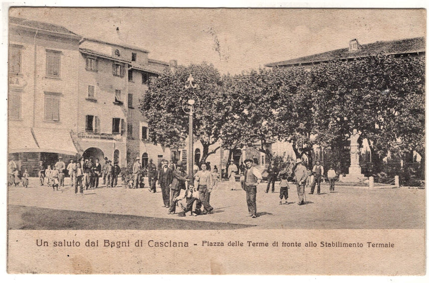 Cartolina Pisa Bagni di Casciana piazza delle terme | Collezionissimo