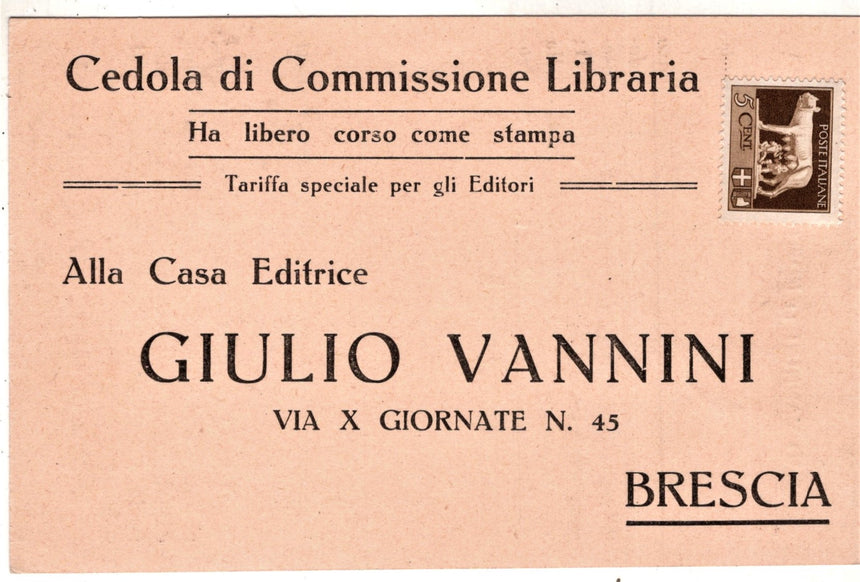 Cartolina Brescia cartolina commissione libraria | Collezionissimo