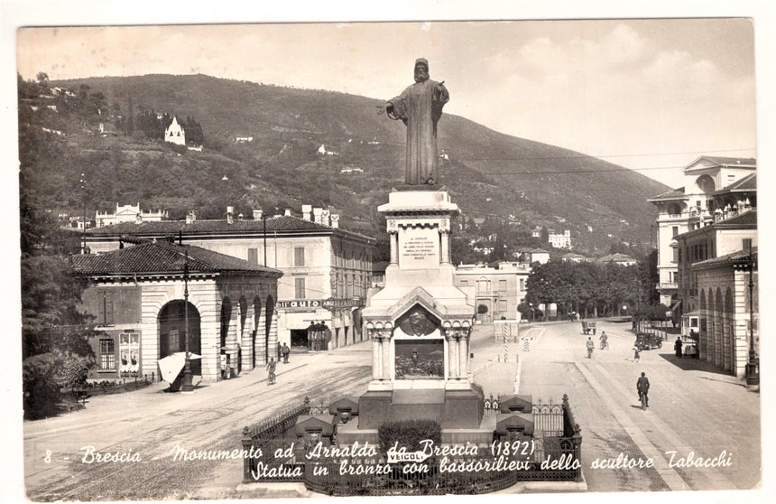 Cartolina Brescia monumento ad Arnoldo da Brescia | Collezionissimo