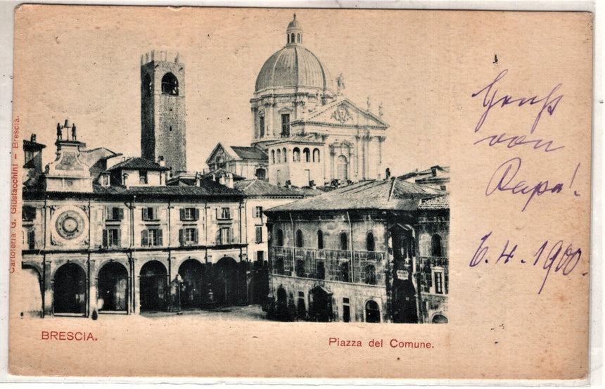 Cartolina Brescia piazza del comune | Collezionissimo