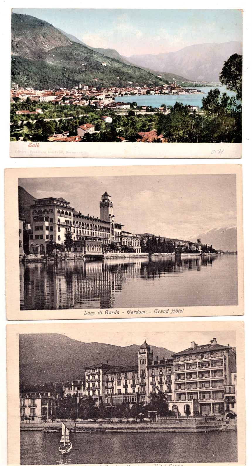 Cartolina Brescia lago Garda Saiò Gardone 3 vedute | Collezionissimo