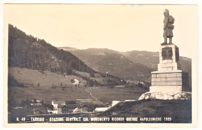 Cartolina Udine Tarvisio stazione e monumento | Collezionissimo