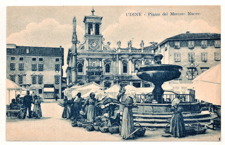 Cartolina Udine piazza del mercato | Collezionissimo