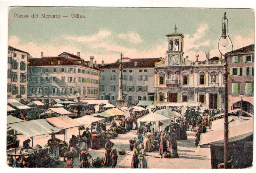 Cartolina Udine piazza del Mercato | Collezionissimo