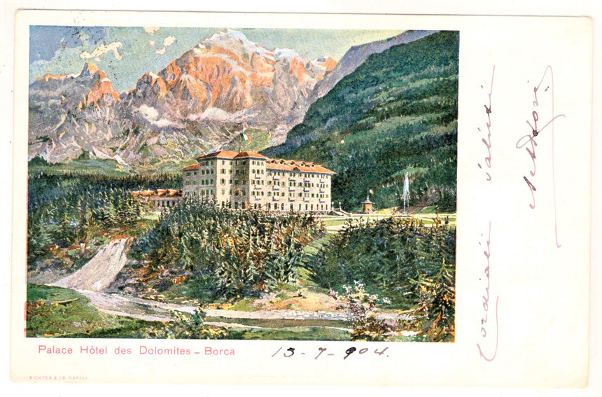 Cartolina Belluno Borca Palace Hotel des Dolomites | Collezionissimo