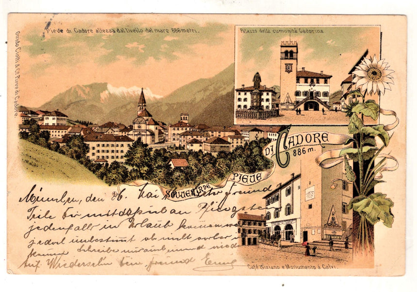 Cartolina Belluno Pieve di Cadore spedita 1916 posta militare | Collezionissimo