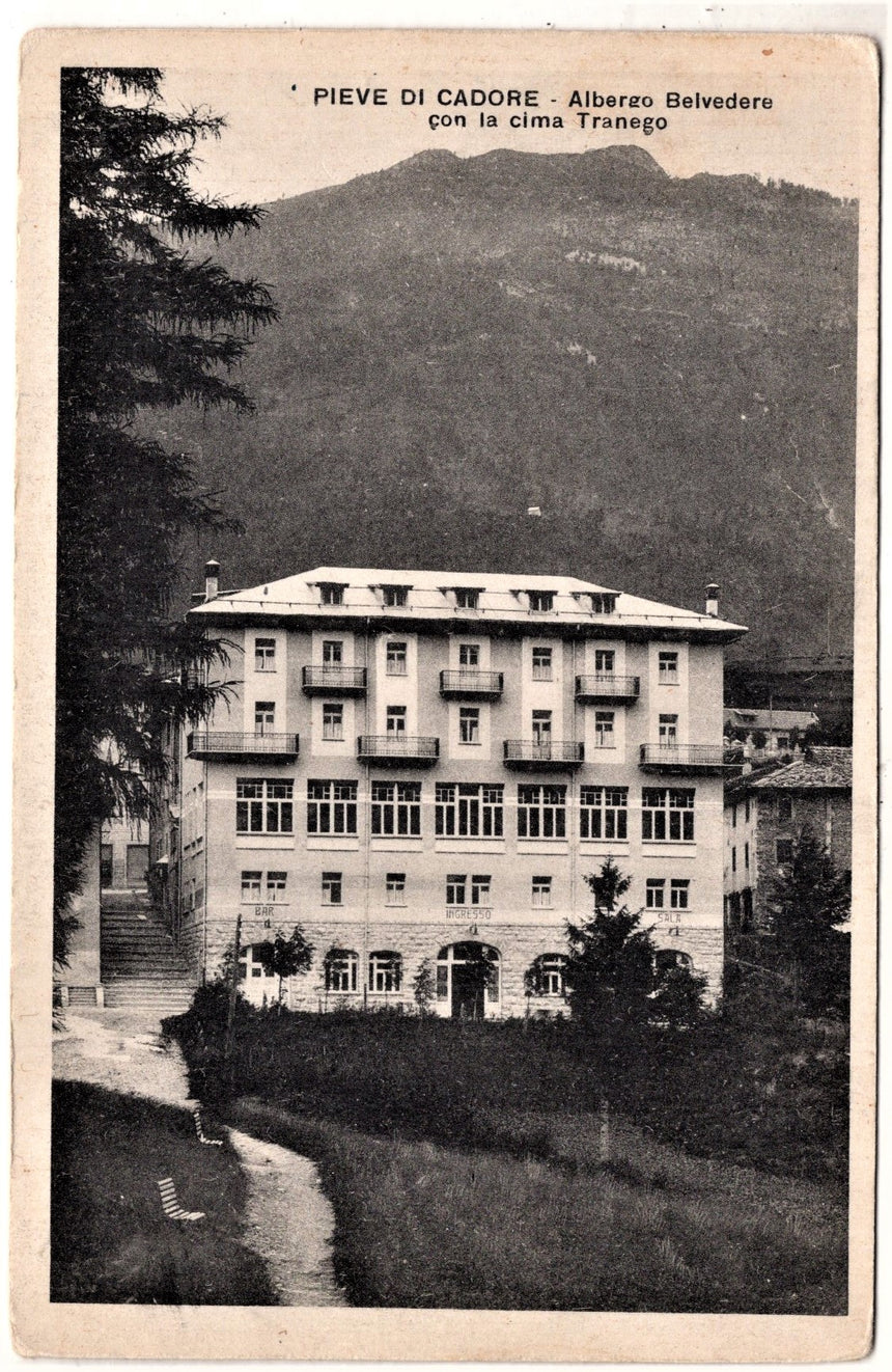 Cartolina Belluno Pieve di Cadore albergo Belvedere | Collezionissimo