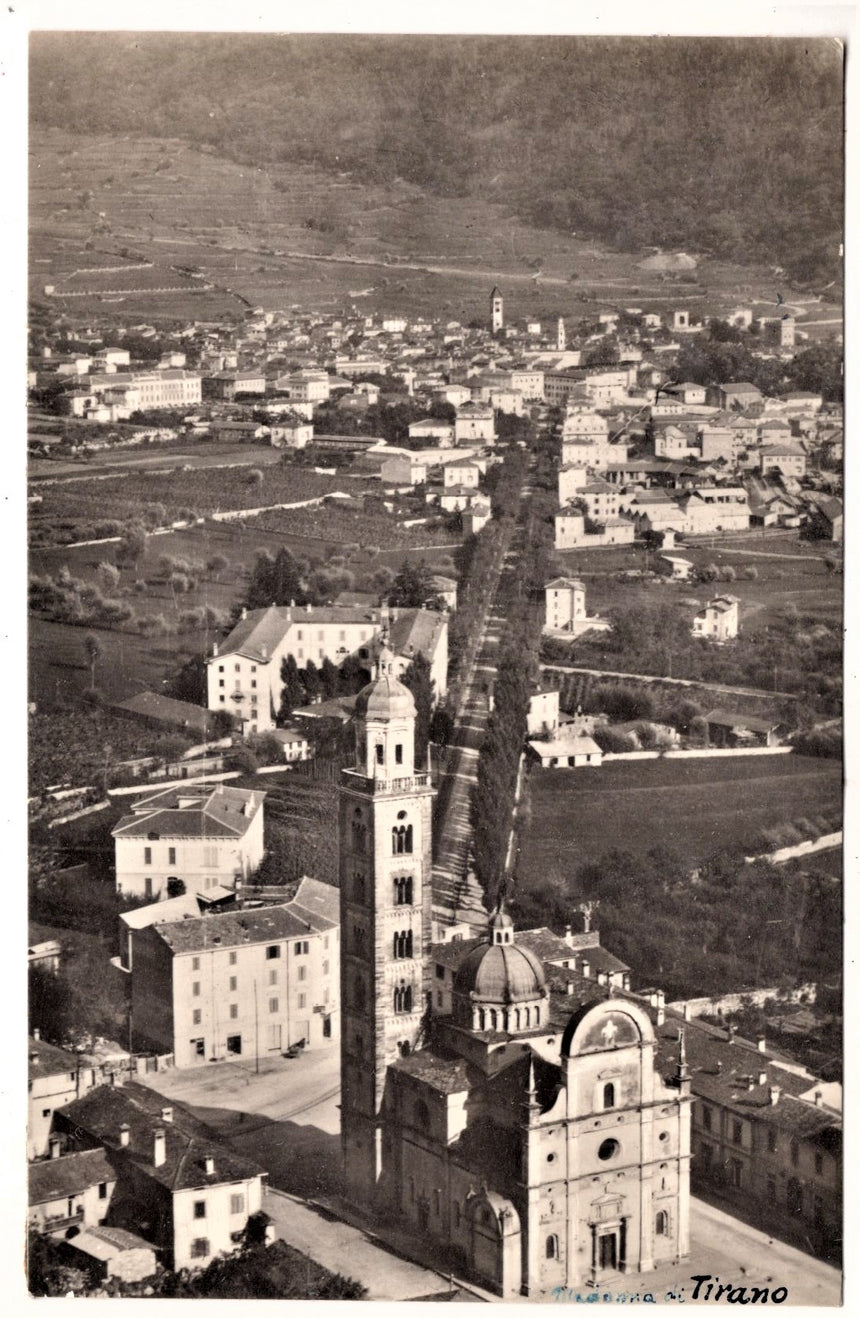 Cartolina Sondrio Tirano panorama staccata da album | Collezionissimo