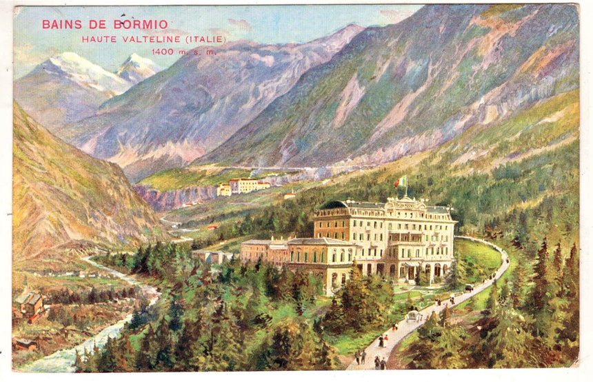 Cartolina Sondrio Bains de Bormio hotel bagni nuovi | Collezionissimo