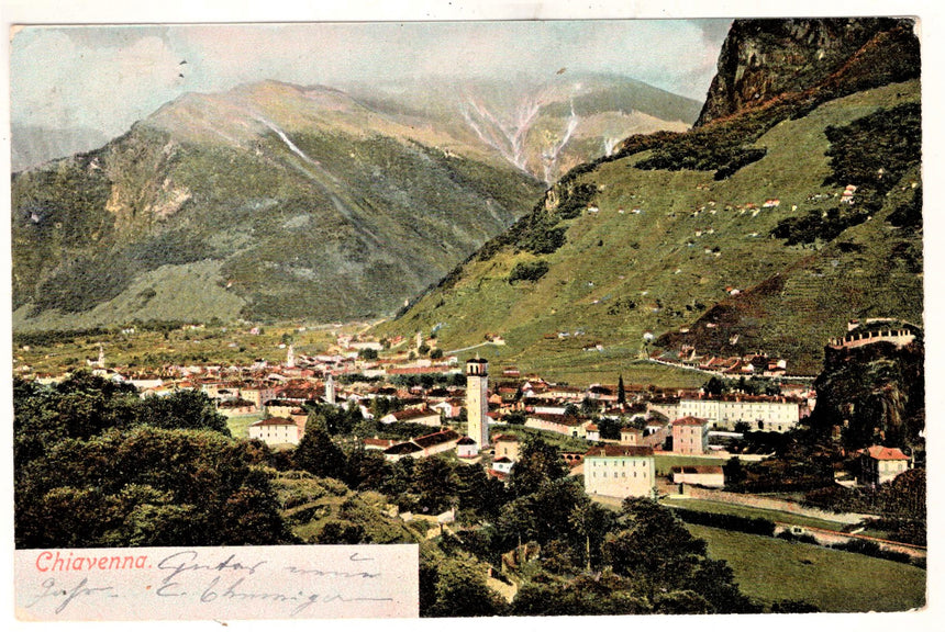 Cartolina Sondrio Chiavenna panorama | Collezionissimo