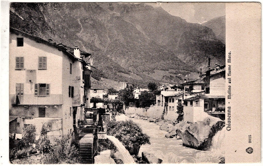 Cartolina Sondrio Chiavenna molino sul fiume Mera | Collezionissimo