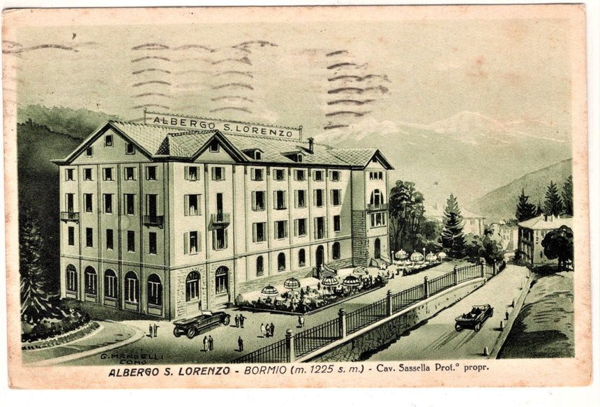 Cartolina Sondrio Bormio albergo San Lorenzo | Collezionissimo