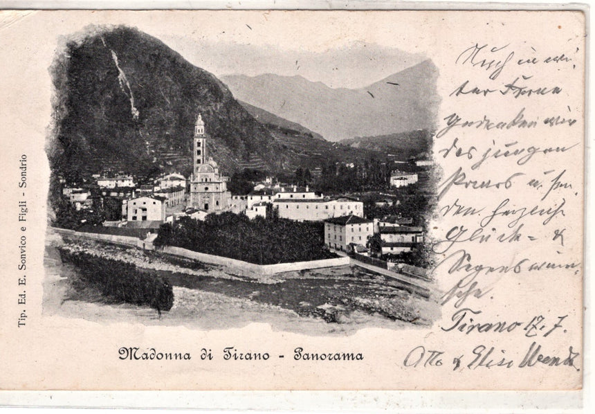 Cartolina Sondrio Madonna di Tirano panorama | Collezionissimo