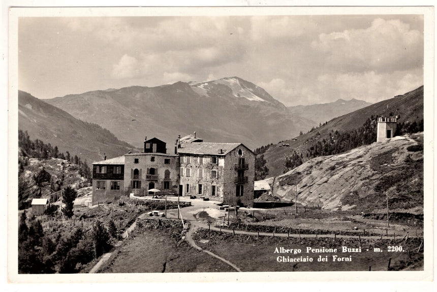 Cartolina Sondrio Chiacciaio dei Forni albergo pensione Buzzi | Collezionissimo