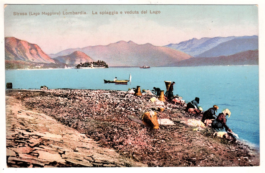 Cartolina Lago Maggiore Stresa lavandaie | Collezionissimo