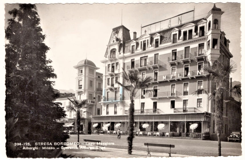 Cartolina Lago Maggiore Stresa albergo Milano e Speranza | Collezionissimo