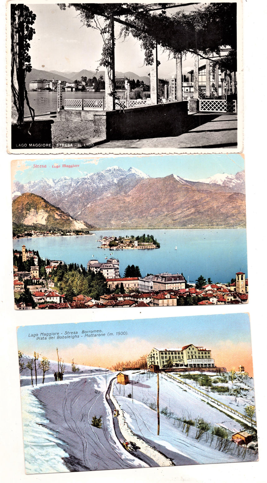 Cartolina Lago Maggiore Stresa tre vedute | Collezionissimo