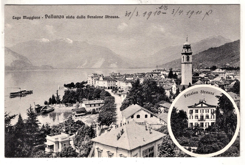 Cartolina Lago Maggiore Pallanza pension Strauss | Collezionissimo