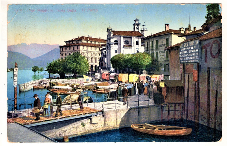 Cartolina Lago Maggiore Verbania Isola Bella il porto | Collezionissimo