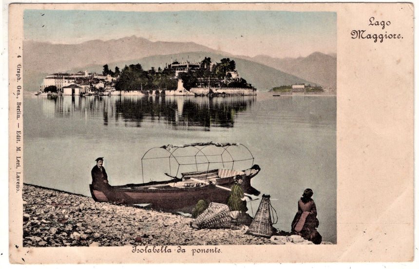 Cartolina Lago Maggiore Verbania isola Bella pescatori | Collezionissimo