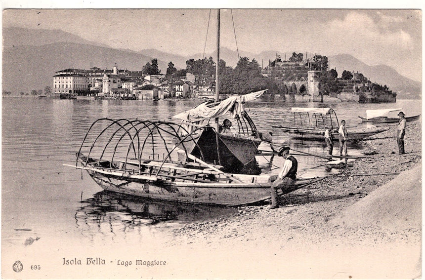 Cartolina Lago Maggiore Verbania isola Bella pescatori | Collezionissimo