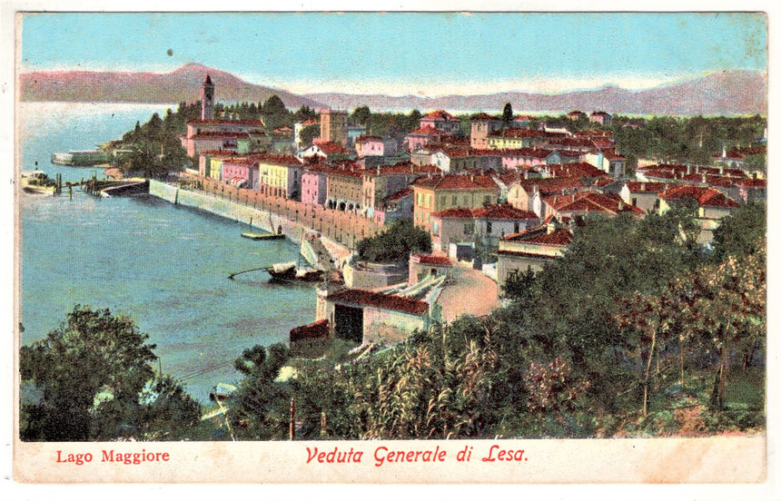 Cartolina Lago Maggiore Verbania Veduta di Lesa | Collezionissimo